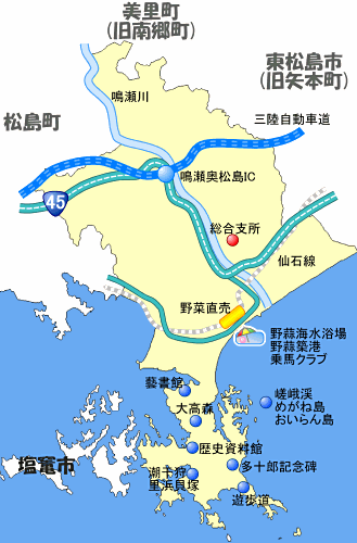 東松島市(旧鳴瀬町) マップ